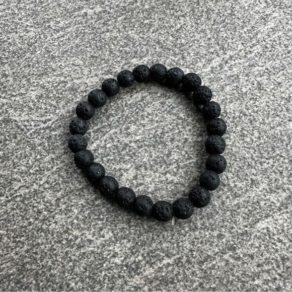 NEW Lava Rock 8mm Round Bead Boho Hippie Stretch Unisex Aromatherapy Bracelet - Picture 5 of 9